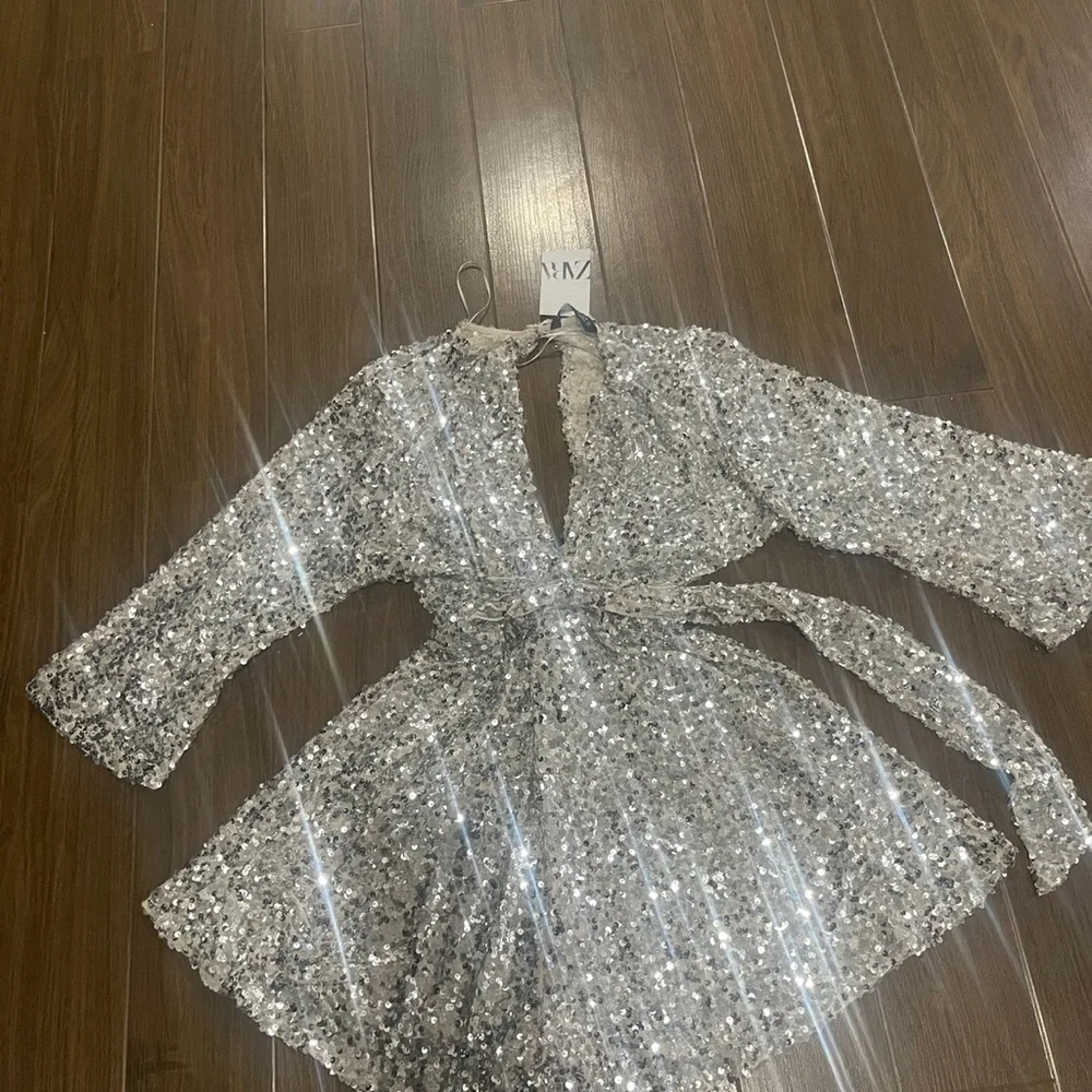 Zara slive sequins romper - Picture 3 of 8
